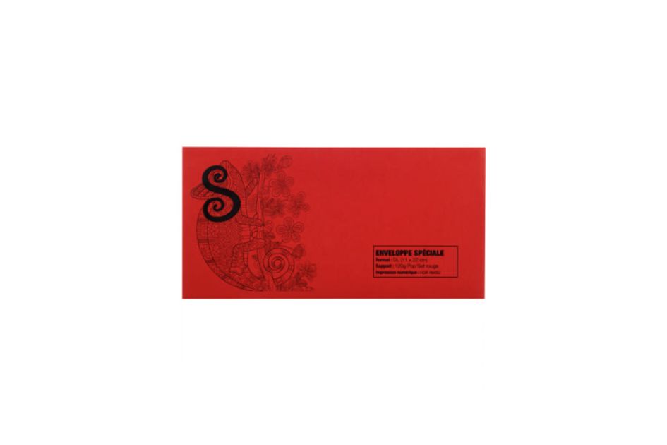 Résumé Enveloppe Rouge Sur Fond Blanc Avec Une Ombre Noire Et Le