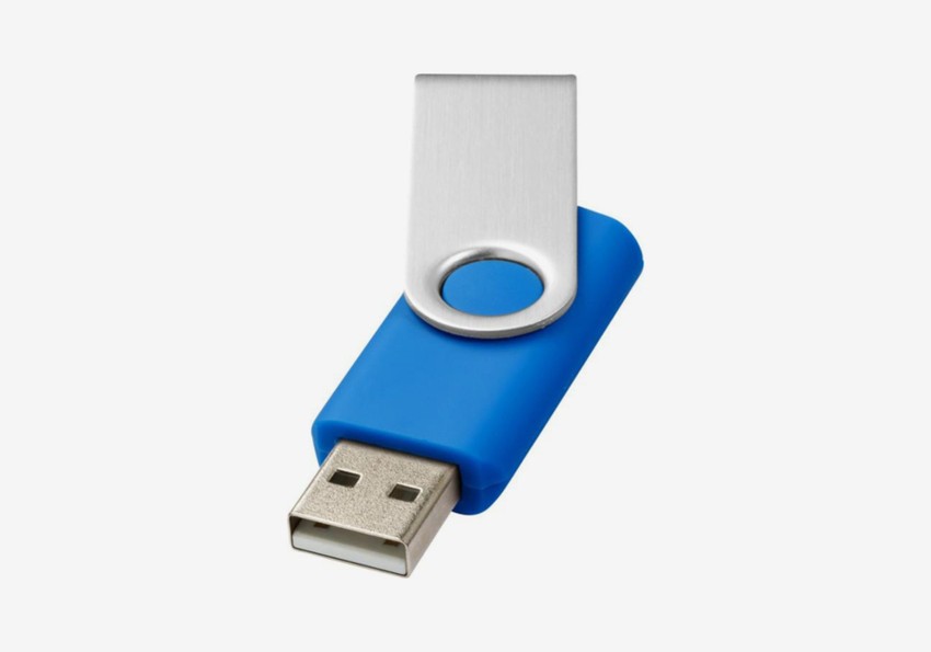 Clé USB ouverte bleue moyen rotative