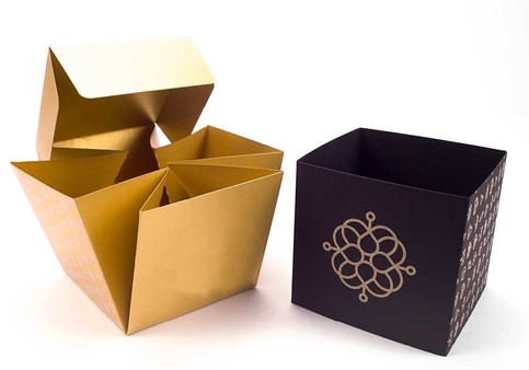 Packaging 12/20 Boîte à rabat cube avec fourreaux bijou