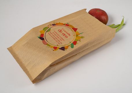 Saco de papel kraft marrón para fruta y verdura