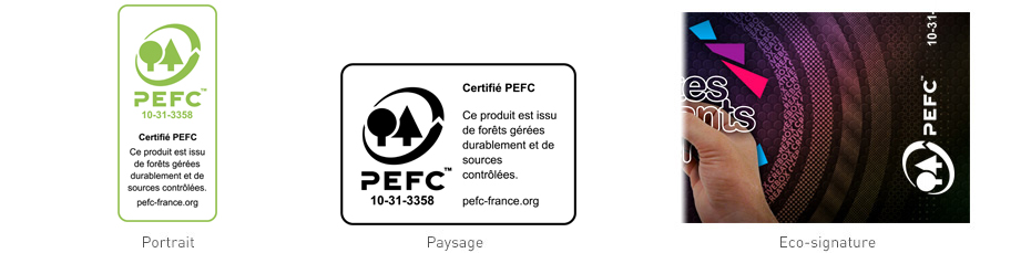 Les 3 configurations du logo PEFC
