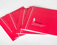 Brochure menu pelliculée 2 points métal Brochure menu pelliculée 2 points métal