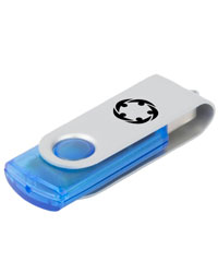 Clé USB rotative translucide 2 Go